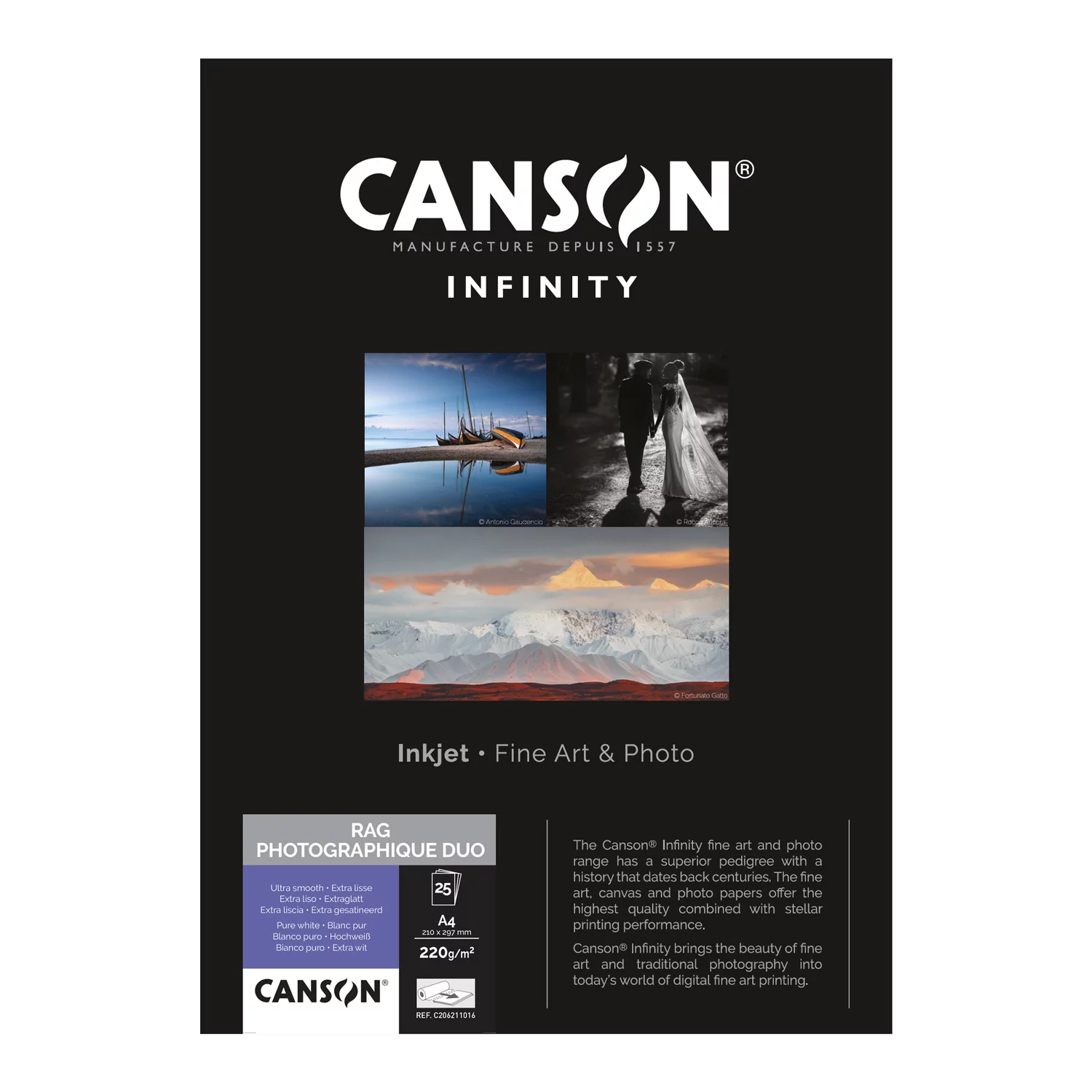 Canson Infinity Rag Photographique Duo Matte 220gsm